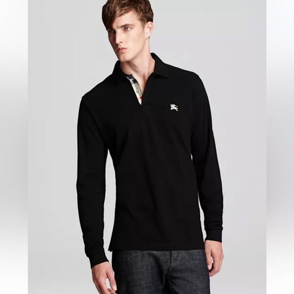 Burberry Brit Long Sleeve Slim Fit Pique Polo
